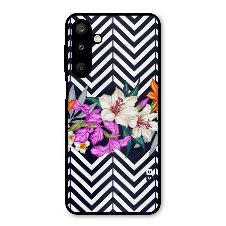 Artsy ZigZag Floral Metal Back Case for Galaxy M16