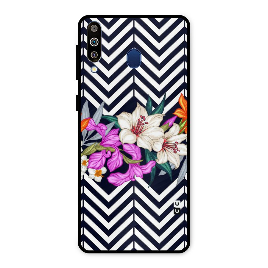 Artsy ZigZag Floral Metal Back Case for Galaxy M30