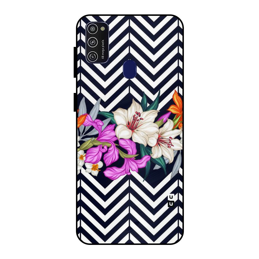 Artsy ZigZag Floral Metal Back Case for Galaxy M30s