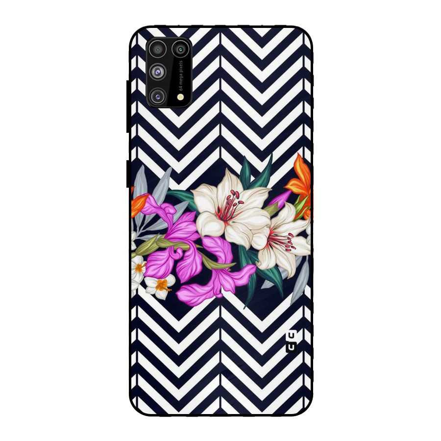 Artsy ZigZag Floral Metal Back Case for Galaxy M31