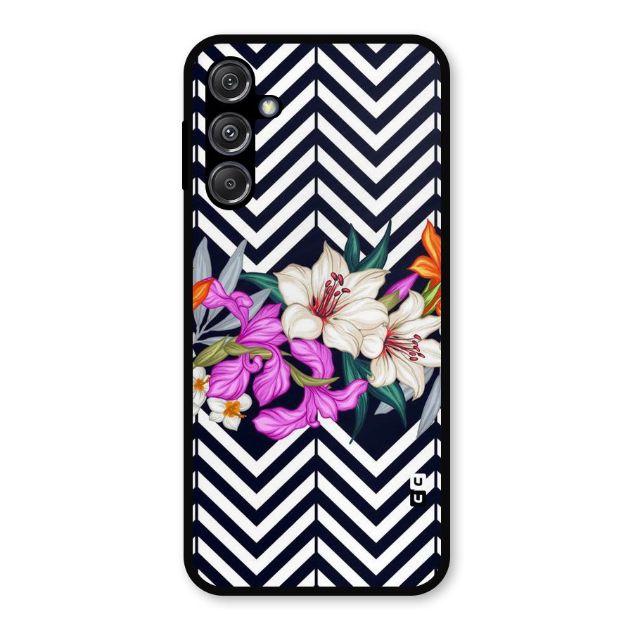 Artsy ZigZag Floral Metal Back Case for Galaxy M34 5G