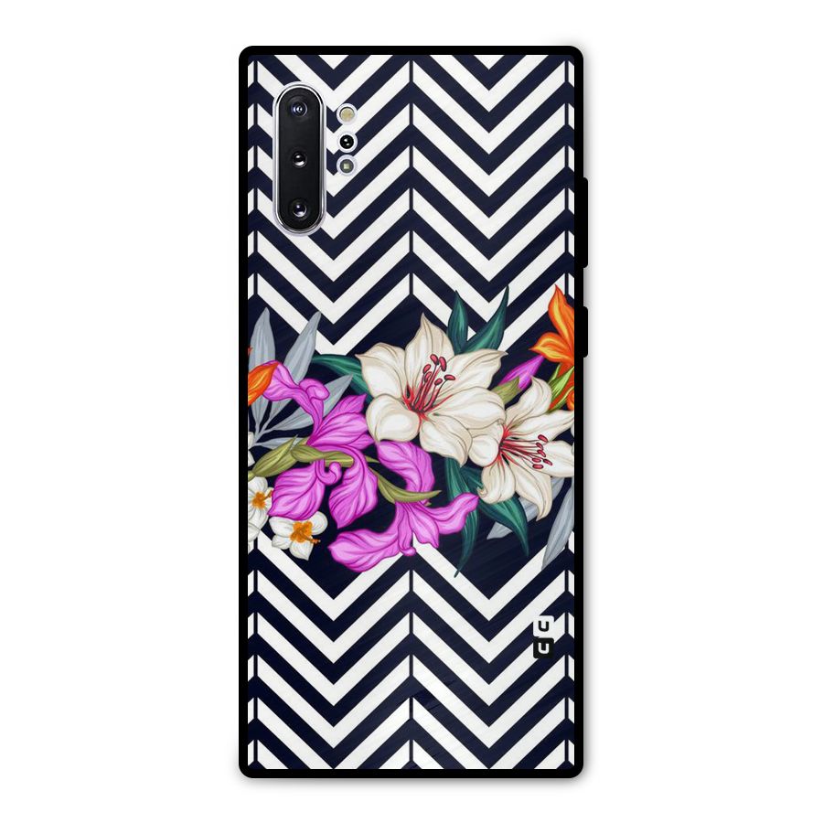 Artsy ZigZag Floral Metal Back Case for Galaxy Note 10 Plus