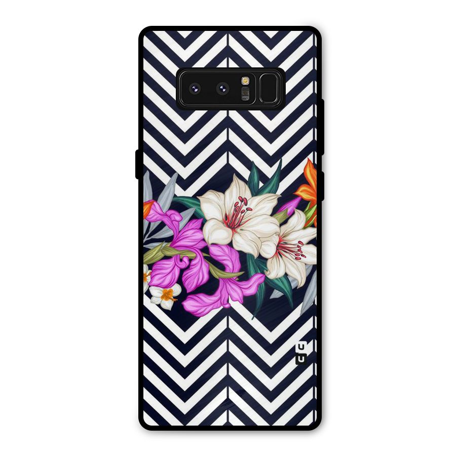 Artsy ZigZag Floral Metal Back Case for Galaxy Note 8