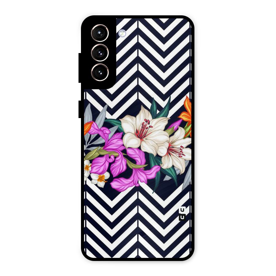 Artsy ZigZag Floral Metal Back Case for Galaxy S21 Plus