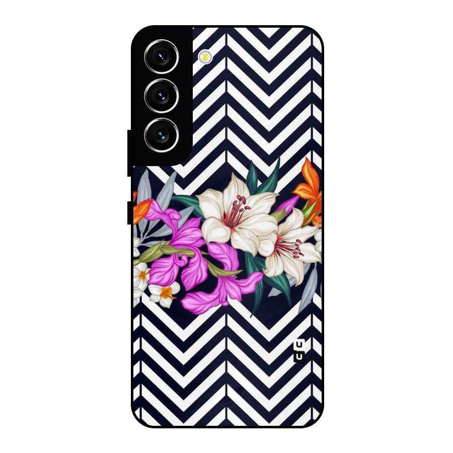 Artsy ZigZag Floral Metal Back Case for Galaxy S22 5G