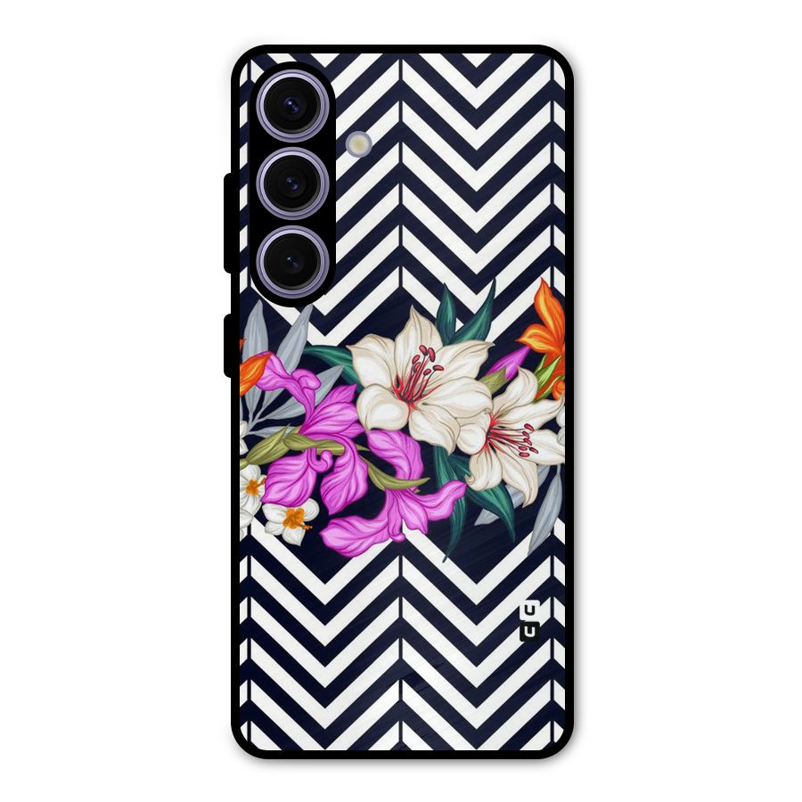 Artsy ZigZag Floral Metal Back Case for Galaxy S24