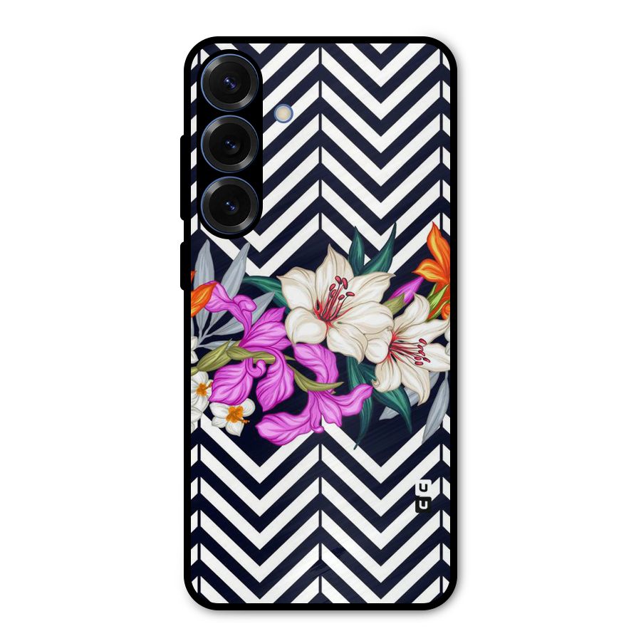 Artsy ZigZag Floral Metal Back Case for Galaxy S25 Plus