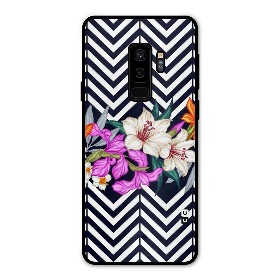 Artsy ZigZag Floral Metal Back Case for Galaxy S9 Plus