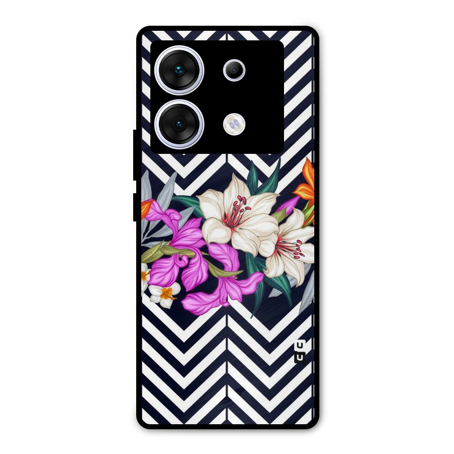 Artsy ZigZag Floral Metal Back Case for Infinix Zero 30 5G