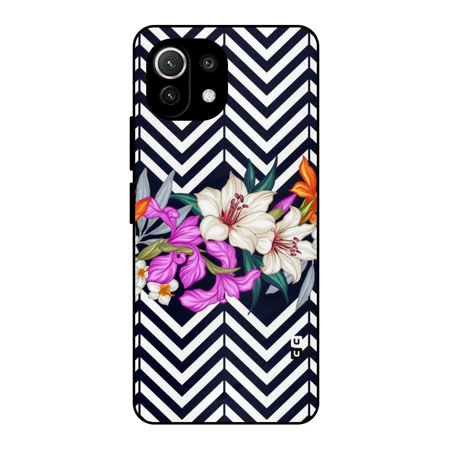 Artsy ZigZag Floral Metal Back Case for Mi 11 Lite NE 5G