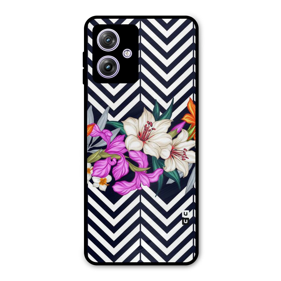 Artsy ZigZag Floral Metal Back Case for Moto G64