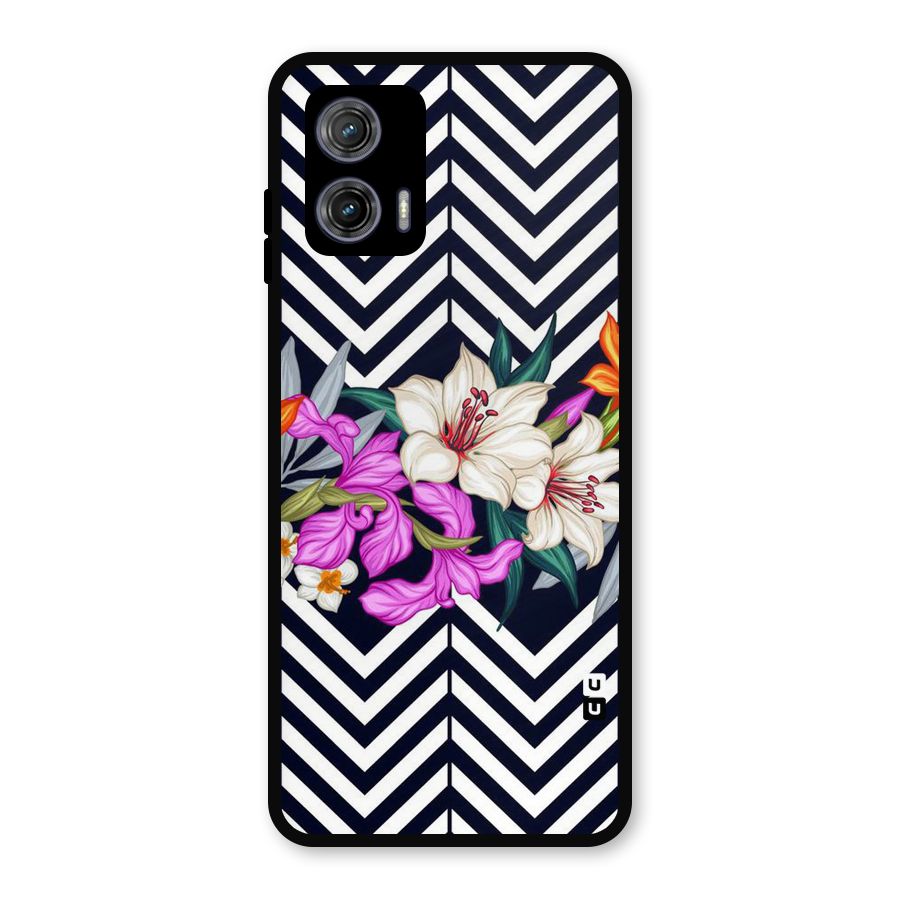 Artsy ZigZag Floral Metal Back Case for Moto G73