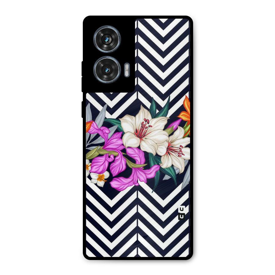 Artsy ZigZag Floral Metal Back Case for Motorola Edge 50 Fusion