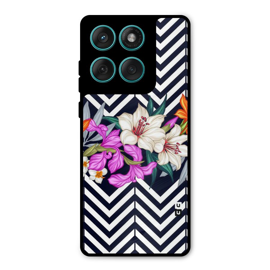 Artsy ZigZag Floral Metal Back Case for Motorola Edge 60