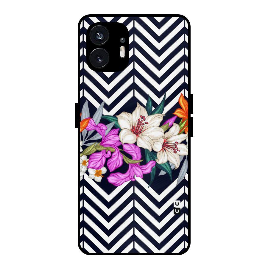 Artsy ZigZag Floral Metal Back Case for Nothing Phone 2
