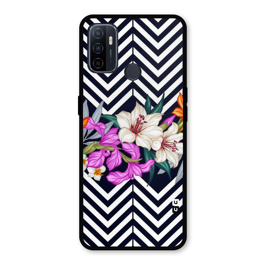 Artsy ZigZag Floral Metal Back Case for Oppo A53