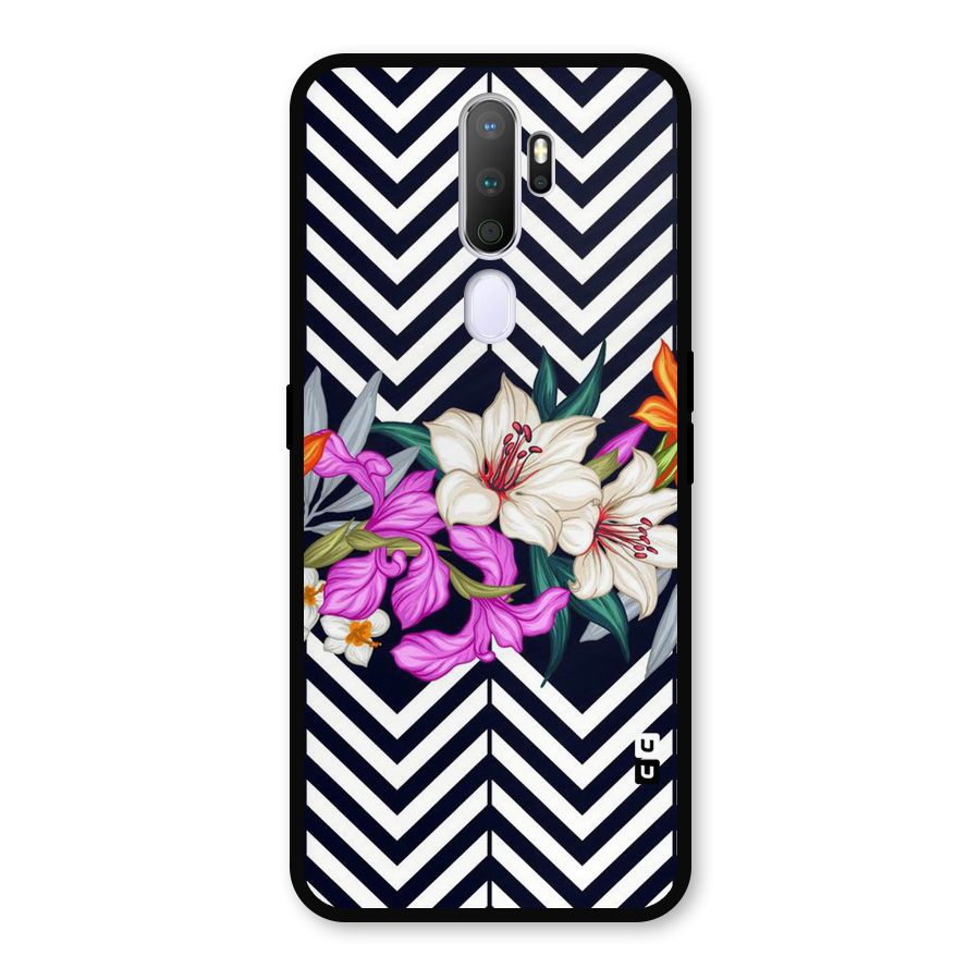 Artsy ZigZag Floral Metal Back Case for Oppo A5 (2020)