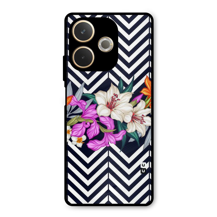 Artsy ZigZag Floral Metal Back Case for Oppo A5 Pro