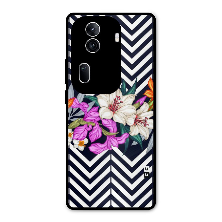 Artsy ZigZag Floral Metal Back Case for Oppo Reno11 Pro 5G