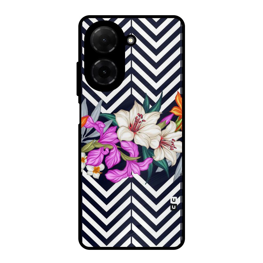 Artsy ZigZag Floral Metal Back Case for Poco C71