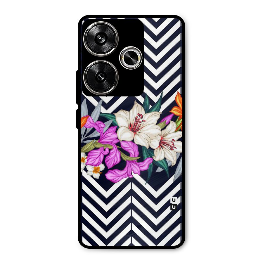 Artsy ZigZag Floral Metal Back Case for Poco F6
