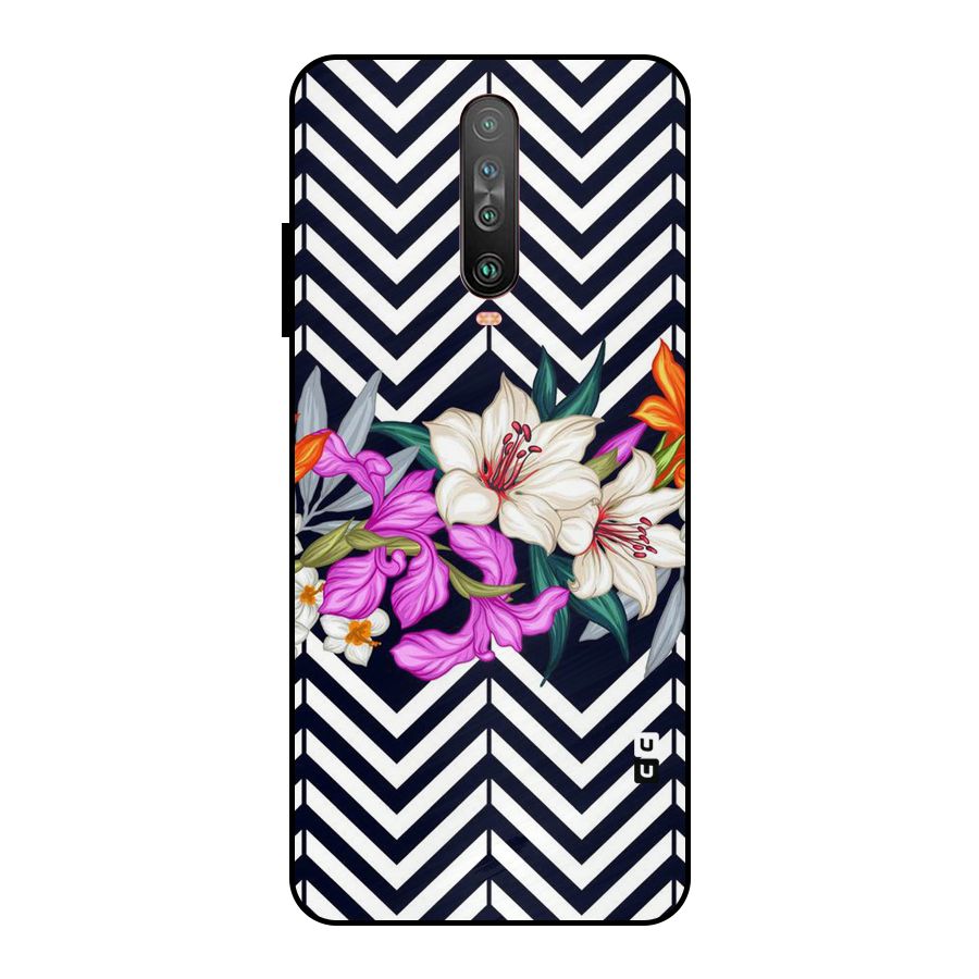 Artsy ZigZag Floral Metal Back Case for Poco X2