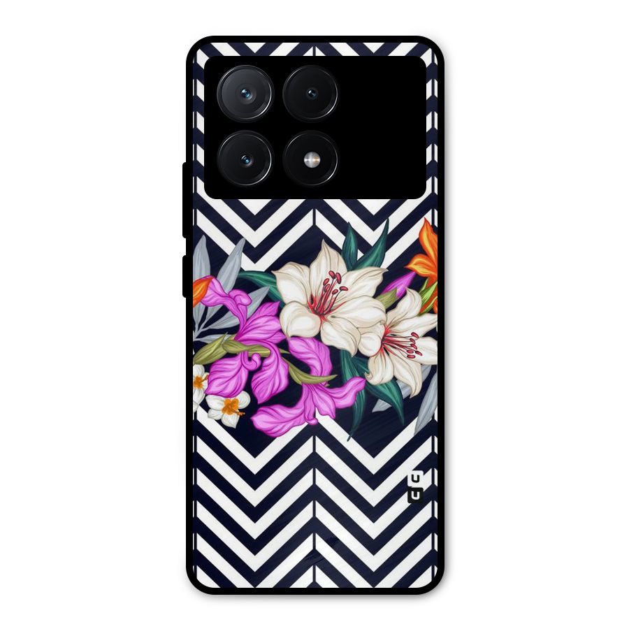 Artsy ZigZag Floral Metal Back Case for Poco X6 Pro