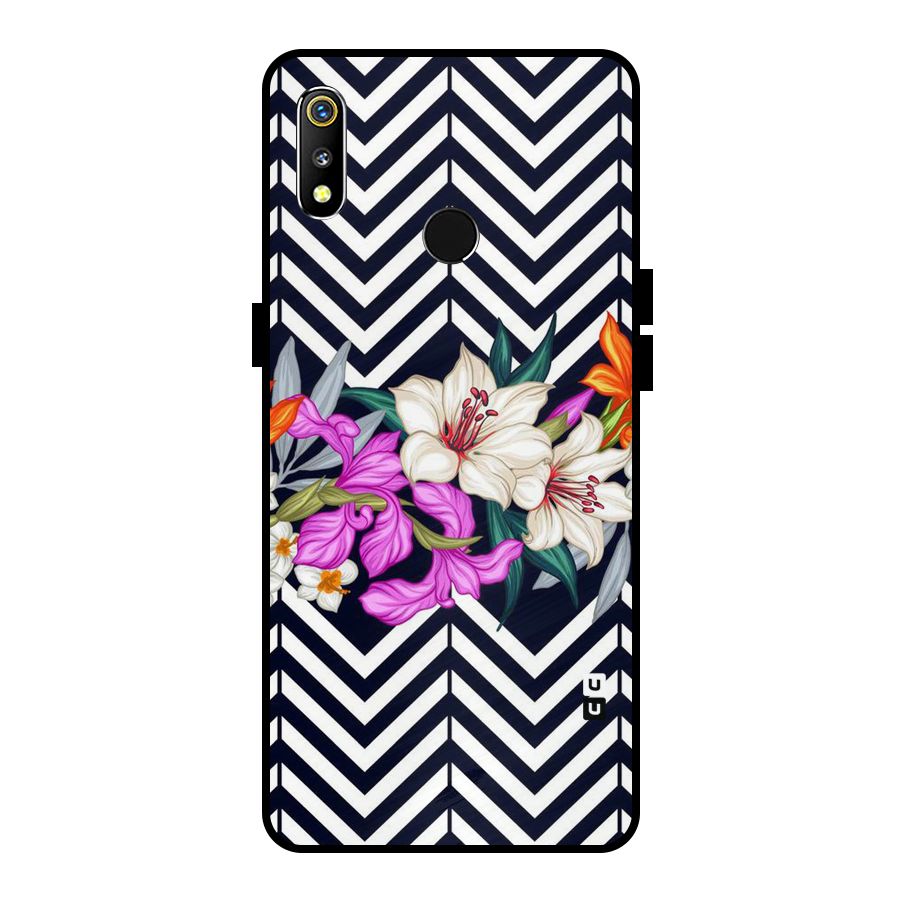 Artsy ZigZag Floral Metal Back Case for Realme 3i