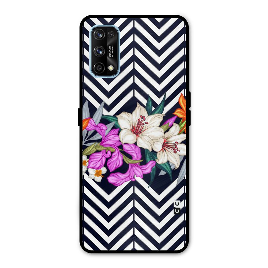 Artsy ZigZag Floral Metal Back Case for Realme 7 Pro