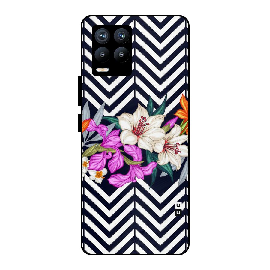 Artsy ZigZag Floral Metal Back Case for Realme 8 Pro