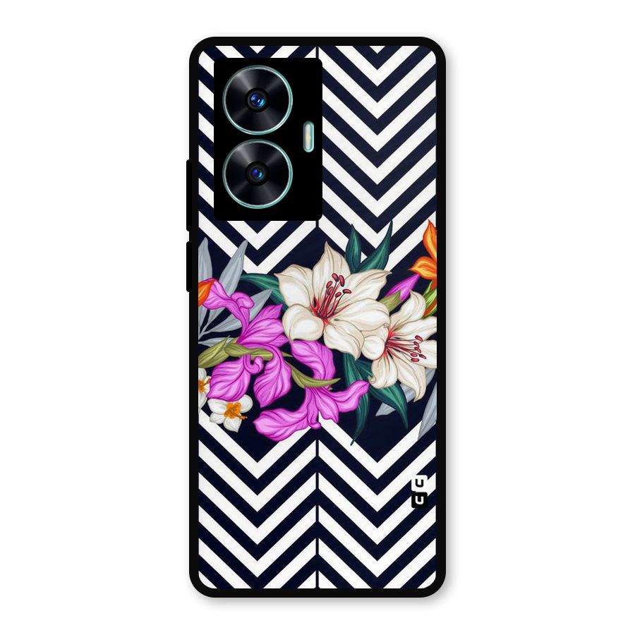 Artsy ZigZag Floral Metal Back Case for Realme C55