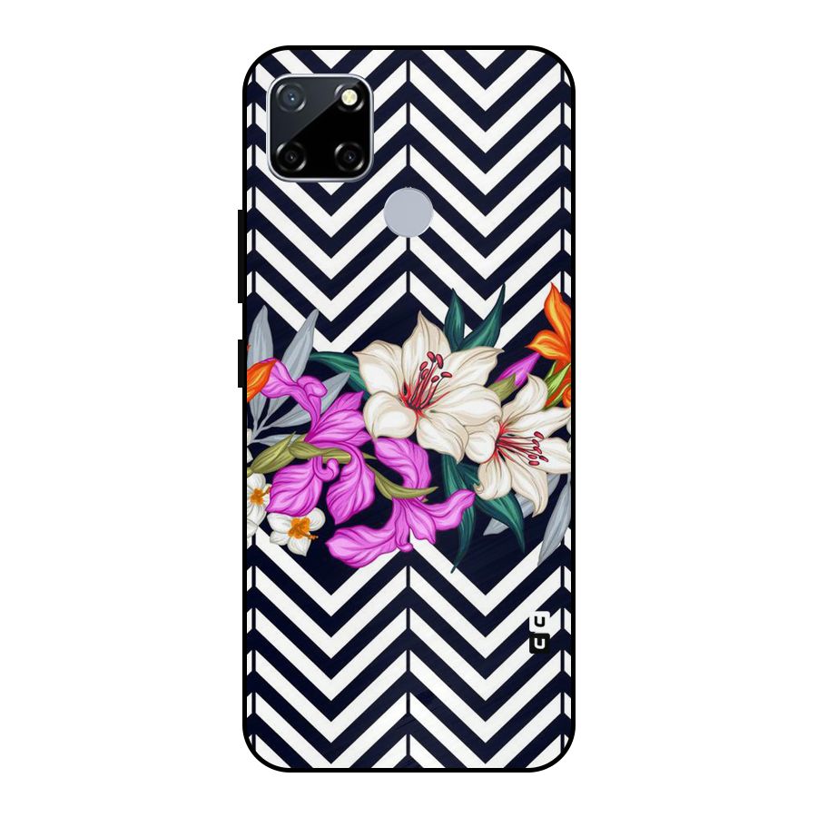 Artsy ZigZag Floral Metal Back Case for Realme Narzo 30A