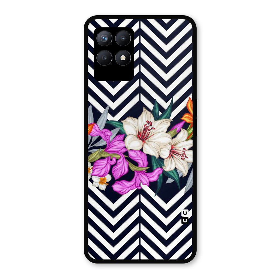Artsy ZigZag Floral Metal Back Case for Realme Narzo 50