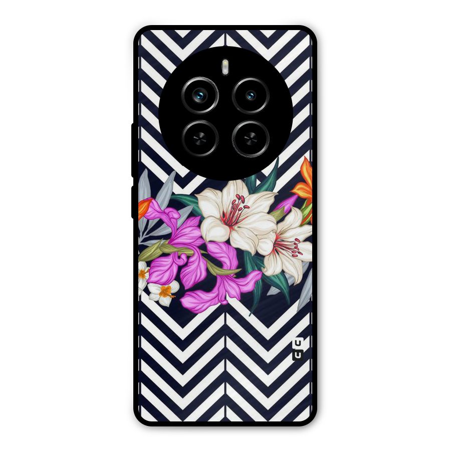 Artsy ZigZag Floral Metal Back Case for Realme P1 Pro