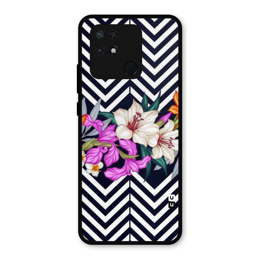 Artsy ZigZag Floral Metal Back Case for Redmi 10 Power