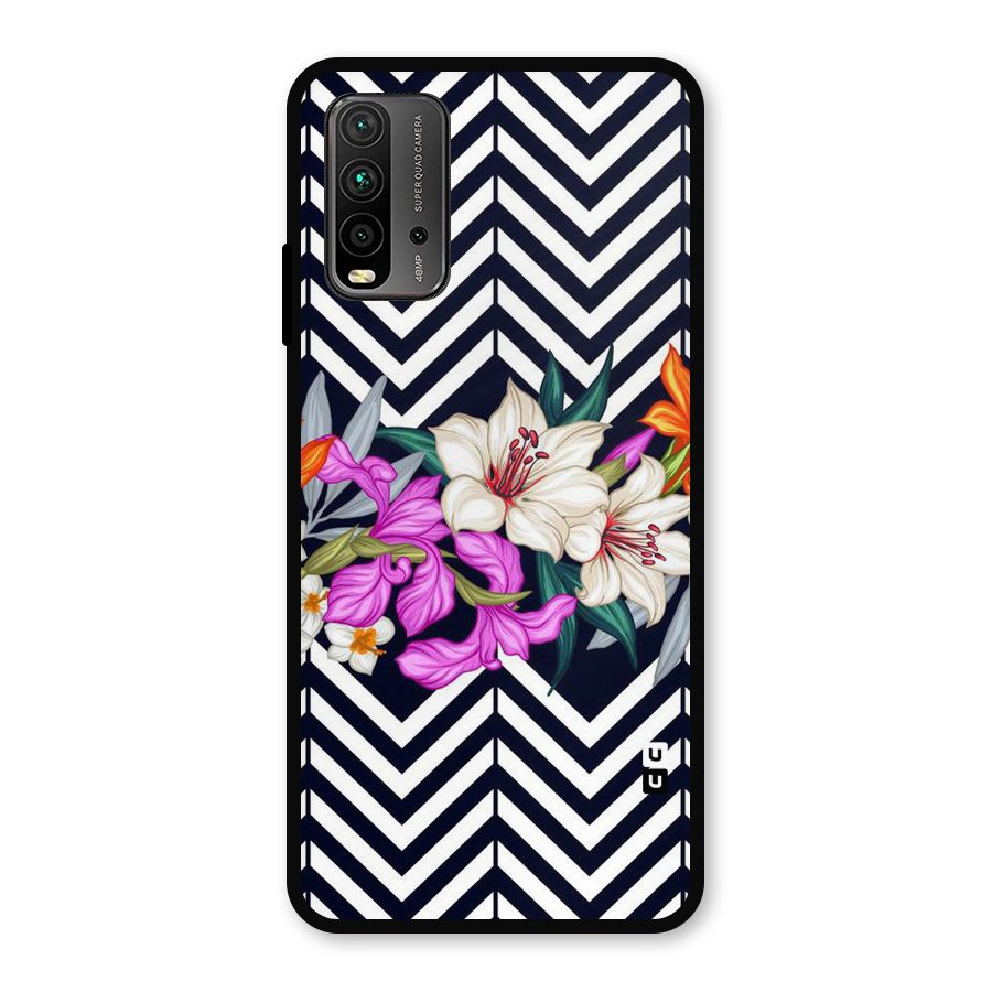 Artsy ZigZag Floral Metal Back Case for Redmi 9 Power