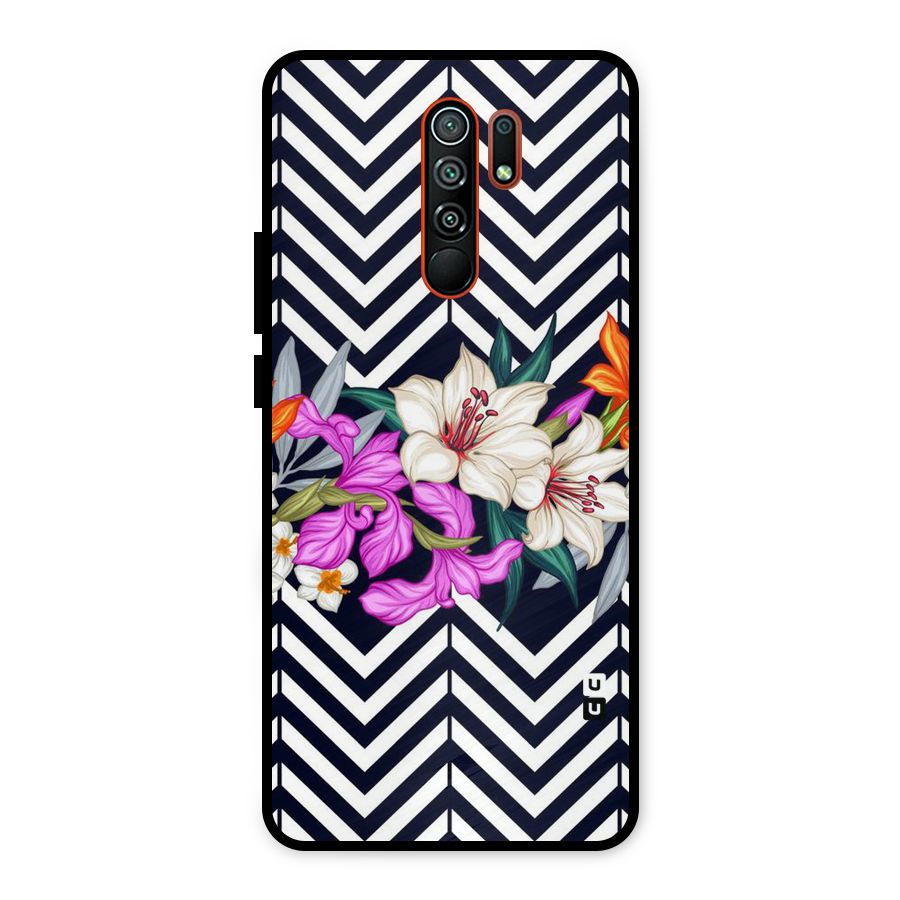 Artsy ZigZag Floral Metal Back Case for Redmi 9 Prime