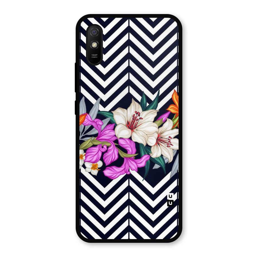Artsy ZigZag Floral Metal Back Case for Redmi 9i