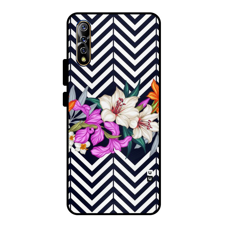 Artsy ZigZag Floral Metal Back Case for Vivo S1