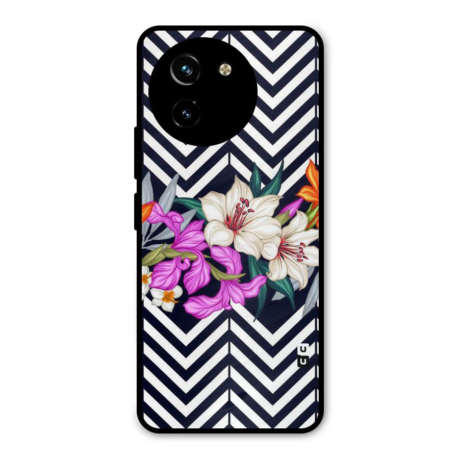 Artsy ZigZag Floral Metal Back Case for Vivo T3x