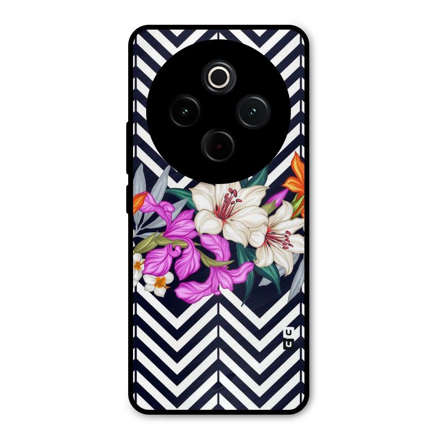 Artsy ZigZag Floral Metal Back Case for Vivo T4