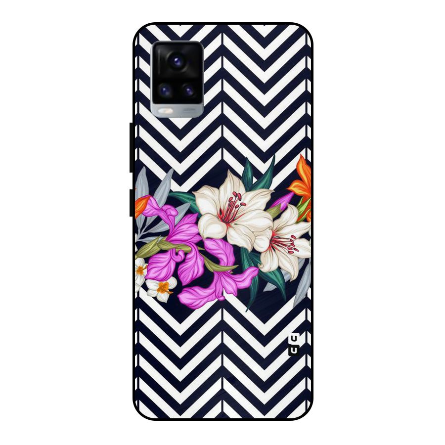 Artsy ZigZag Floral Metal Back Case for Vivo V20 2021