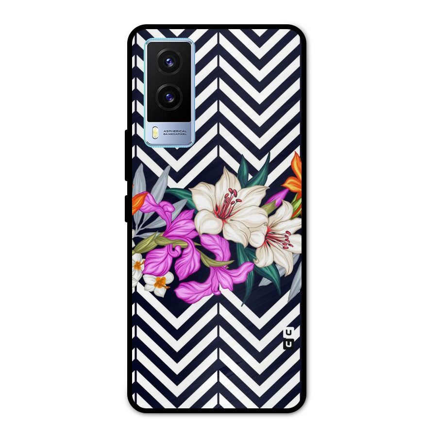Artsy ZigZag Floral Metal Back Case for Vivo V21e 5G