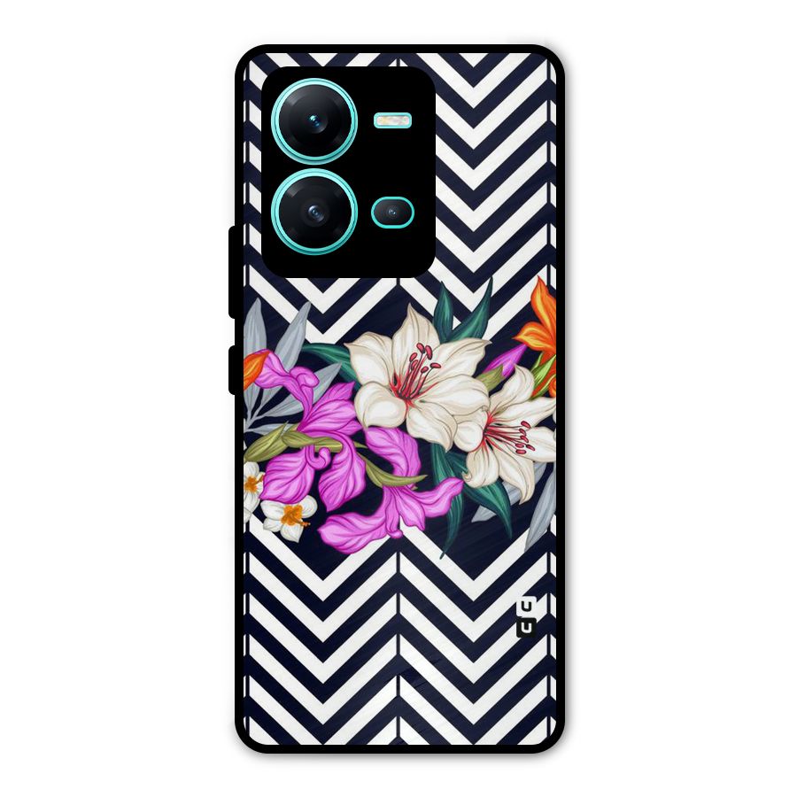 Artsy ZigZag Floral Metal Back Case for Vivo V25