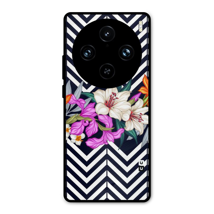Artsy ZigZag Floral Metal Back Case for Vivo X100 Pro