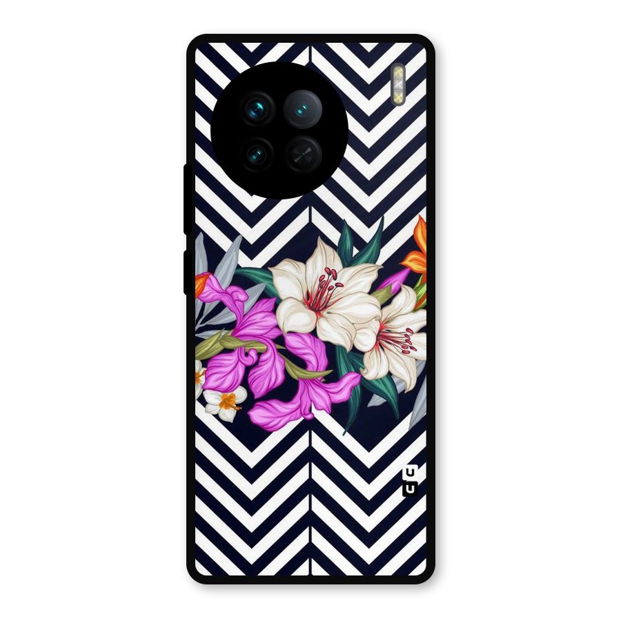 Artsy ZigZag Floral Metal Back Case for Vivo X90