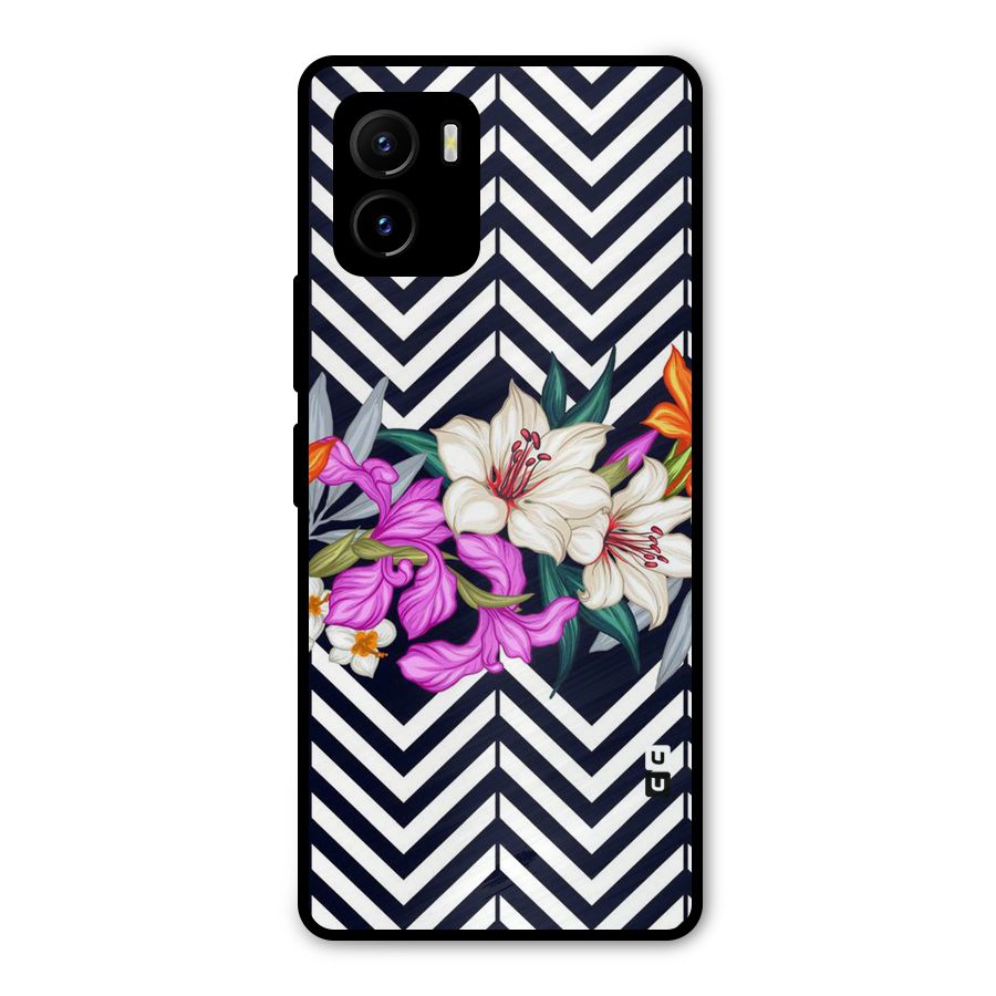 Artsy ZigZag Floral Metal Back Case for Vivo Y15s