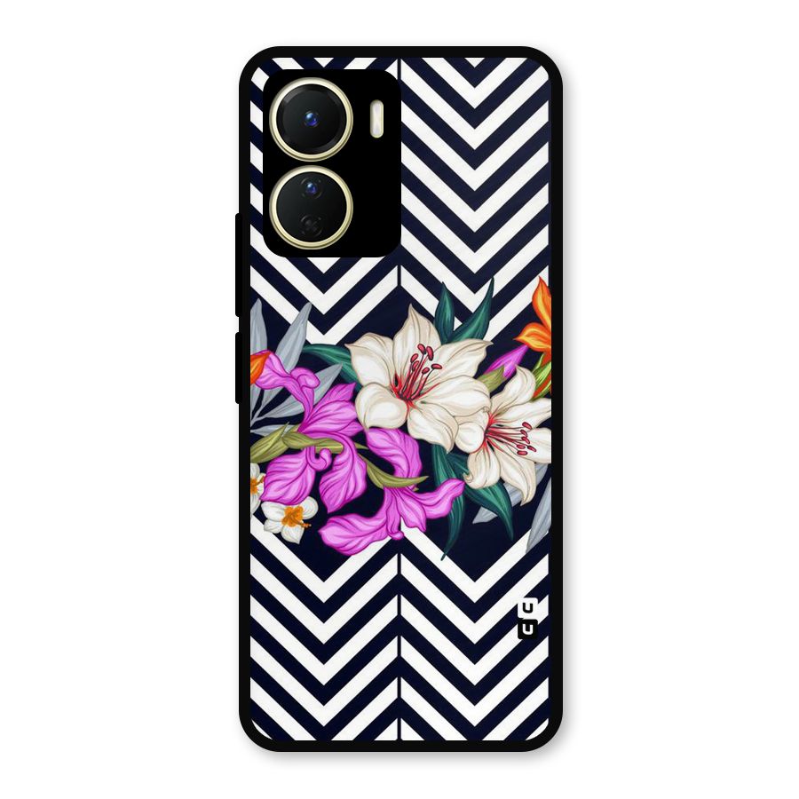Artsy ZigZag Floral Metal Back Case for Vivo Y16