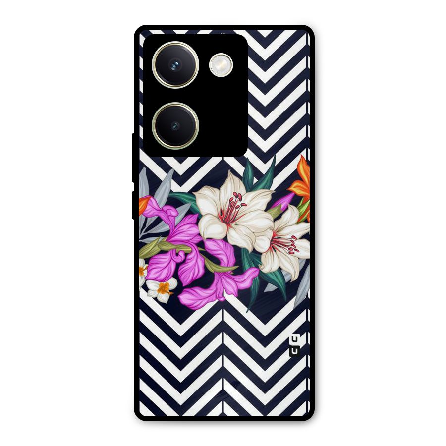 Artsy ZigZag Floral Metal Back Case for Vivo Y200 Pro