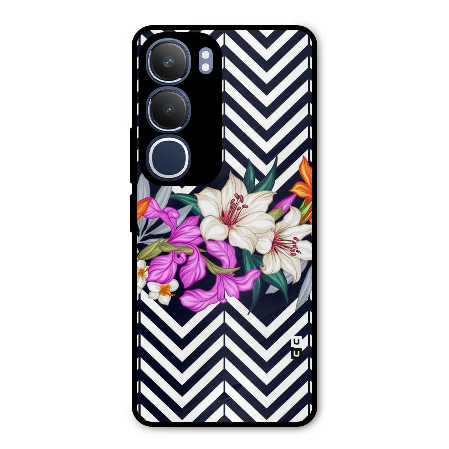 Artsy ZigZag Floral Metal Back Case for Vivo Y29